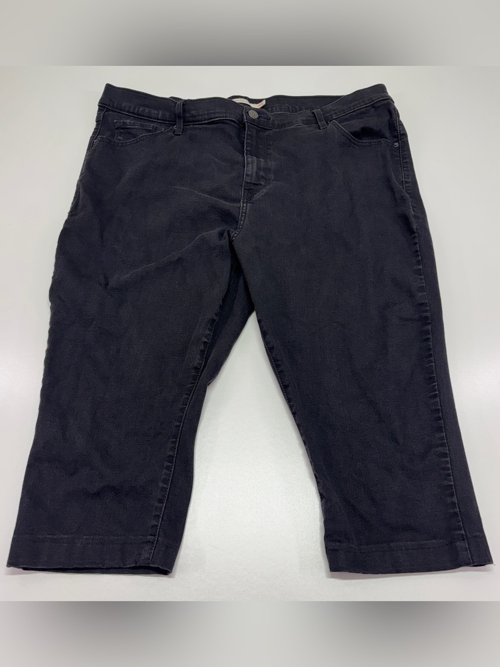 Levi’s 721 High Rise Skinny Crop Black Stretch Jeans 18W Plus Size